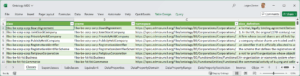 FIG 6 is an MS Excel screenshot of the Ontology Metadata Set.