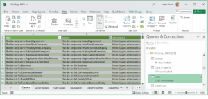 FIG 7 shows the Classes sheet with the activated Queries & Connections pane
